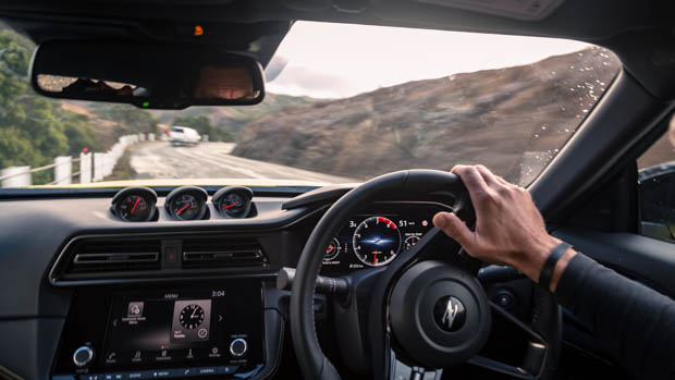 Nissan Z Tasmania interior driving shot