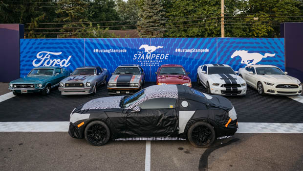 Ford Mustang with ancestors at event 2023