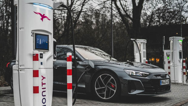 Audi RS e-tron at charge station 2022