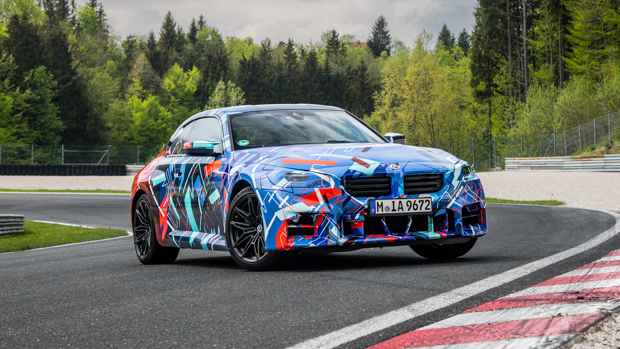 BMW M2 2023 prototype front 3/4 2