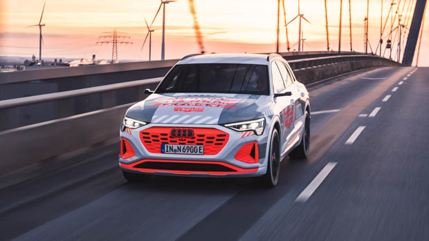 Audi e-tron facelift prototype on the road