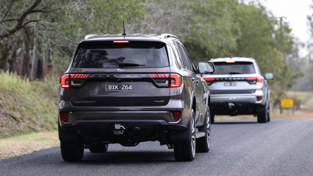Ford Everest Platinum 2022 rear end on road