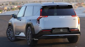 Kia EV9 2024: new rendering revealed of fully-electric three-row SUV