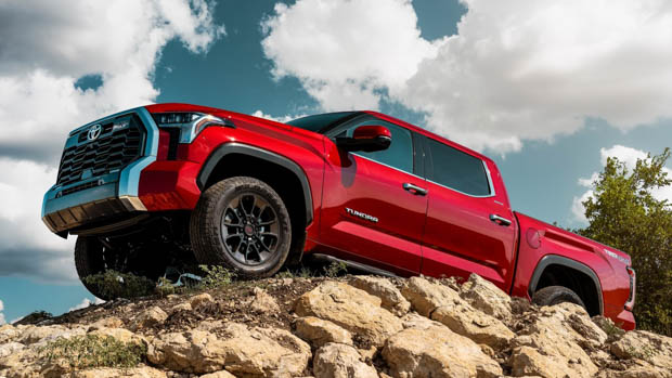 Toyota Tundra 2022 red on the hill