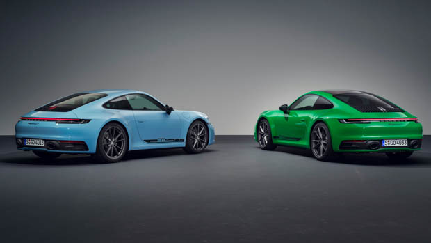Porsche 911 Carrera T 2023 blue green duo