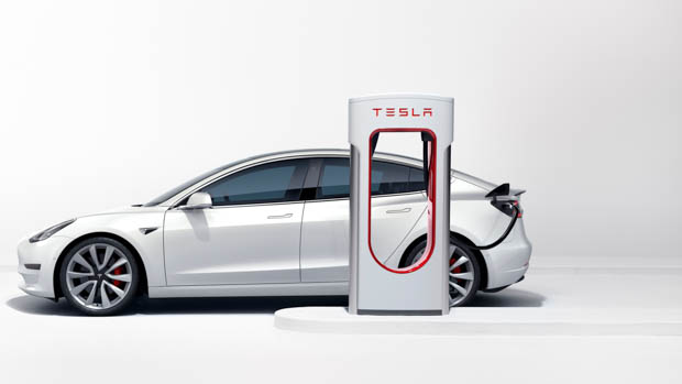 Tesla supercharger with model 3