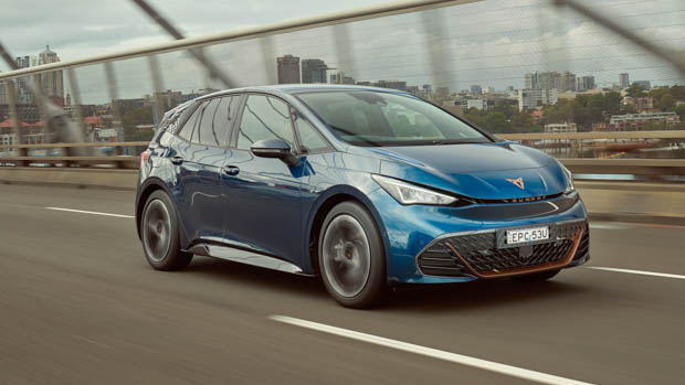 Cupra Born 2023 driving on bridge