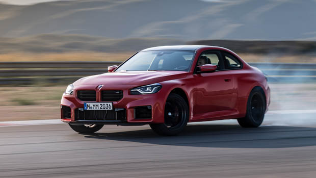 2023 BMW M2 sliding on track