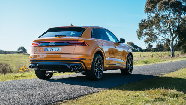 Audi SQ8 2023 dragon orange rear end