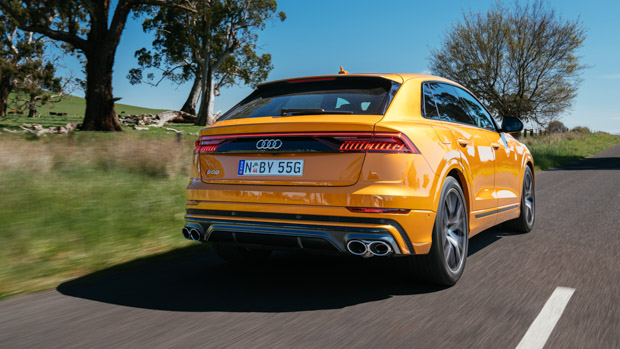 Audi SQ8 2023 dragon orange rear end