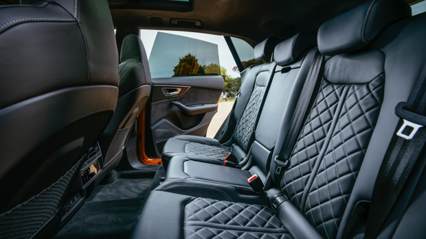 Audi SQ8 2023 black nappa interior back seats