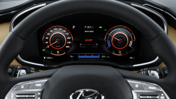 Hyundai Santa Fe Hybrid 2023 digital dash