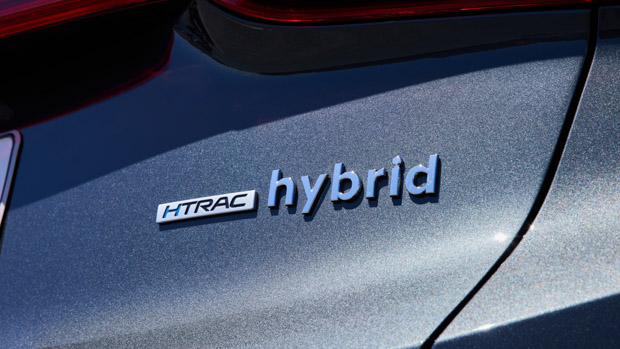 Hyundai Santa Fe Hybrid Highlander 2023 badge
