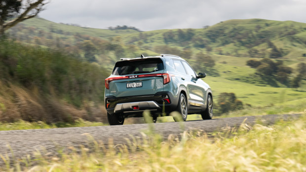 Kia Seltos GT Line 2023 driving rear 3