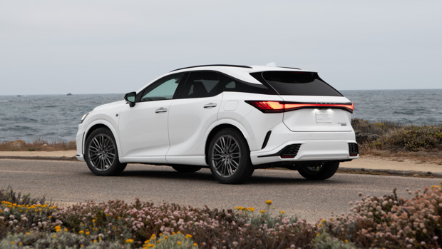 Lexus RX 2023 rear 3/4 white