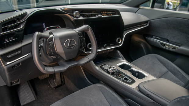 Lexus RZ 2023 prototype interior yoke