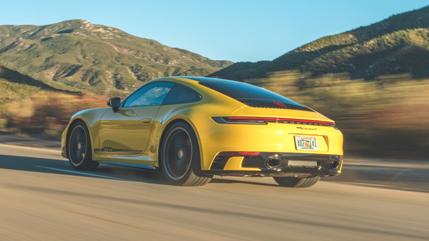 Porsche 911 Carrera T 2023 rear 3/4 driving