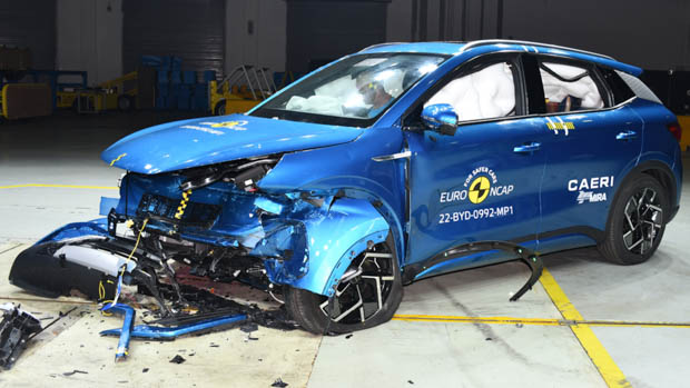 BYD Atto 3 2023 ANCAP blue front end smash