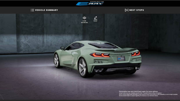 Chevrolet Corvette E-Ray 2024 configurator