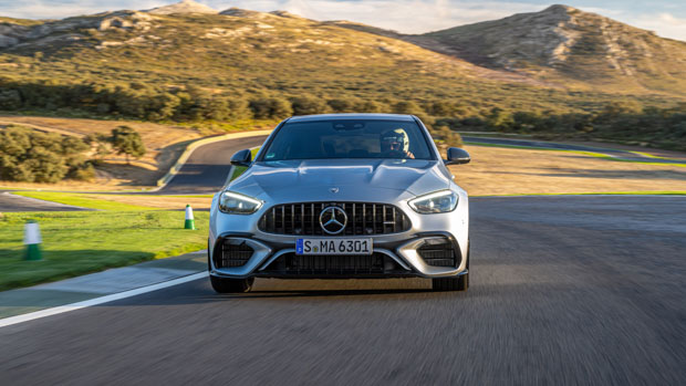 Mercedes-AMG C63S 2023 front track 3