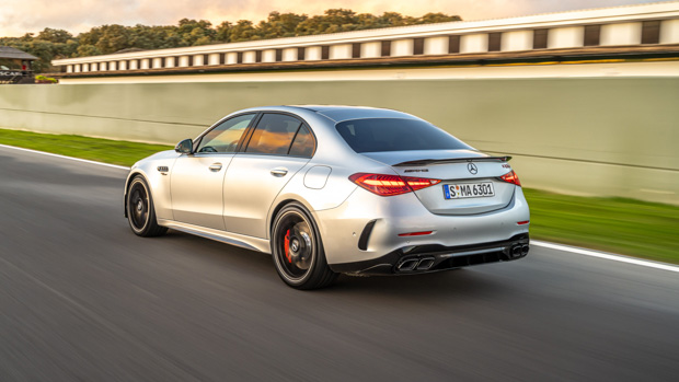 Mercedes-AMG C63S 2023 rear track 2