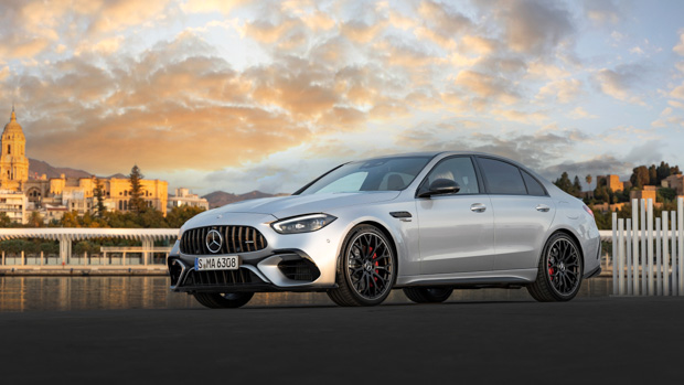 Mercedes-AMG C63S 2023 front sunset