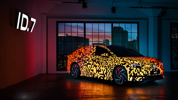 Volkswagen ID7 2023 dark studio shot with logo