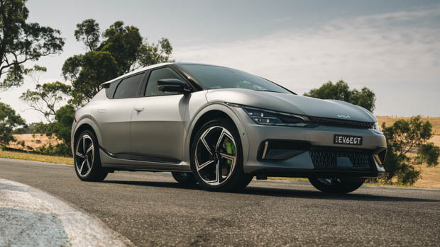 2023 Kia EV6 GT front 3/4 on track