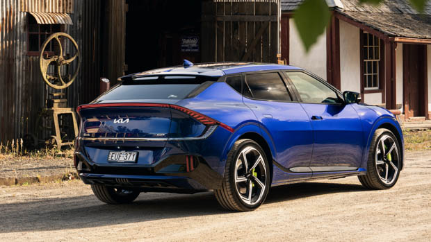 2023 Kia EV6 GT blue rear 3/4