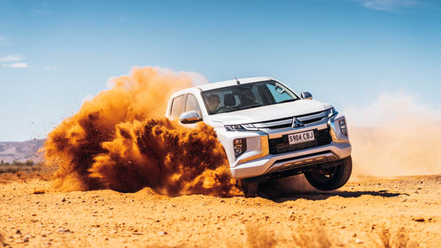 Mitsubishi Triton dirt action shot