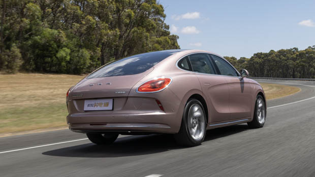 2023 GWM Ora Sport pink rear 3/4 driving