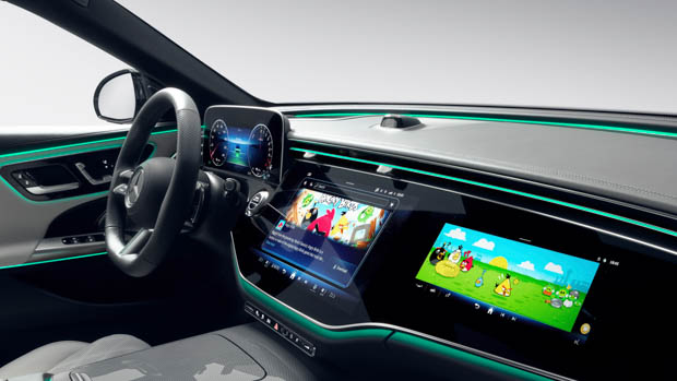 2023 Mercedes-Benz E-Class superscreen with angry birds