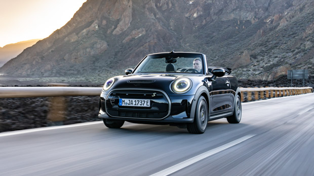 2023 Mini Electric Convertible front driving