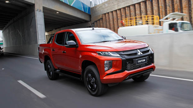 Mitsubishi Triton GSR driving on road