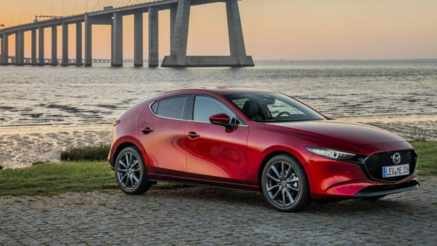 Mazda 3 turbo front 3/4 in red