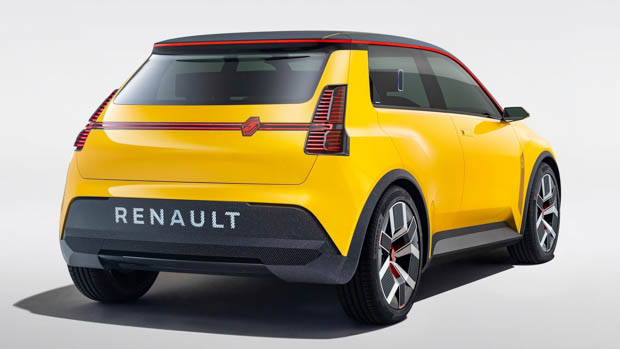 2022 Renault 5 concept rear 3/4 white background