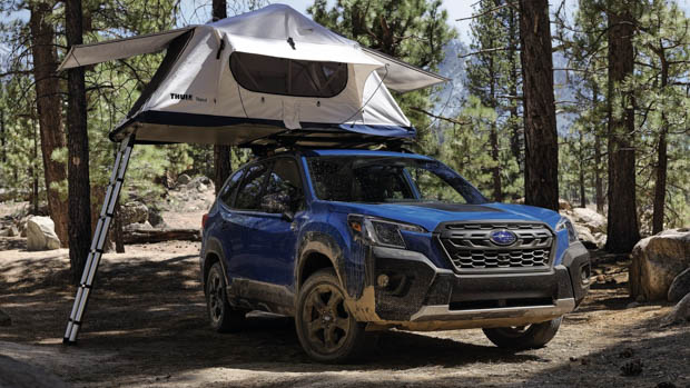 2022 Subaru Forester Wilderness camping setup