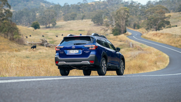 Subaru Outback XT Sport 2023 driving rear
