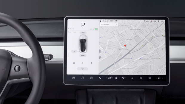 Tesla Model Y 2023 touchscreen software