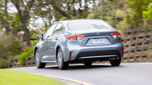 Toyota Corolla Ascent Sport Hybrid rear driving
