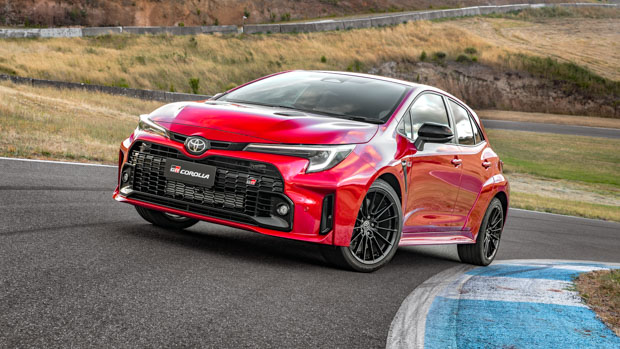 Toyota GR Corolla GTS 2023 front 3/4 pose