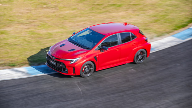 Toyota GR Corolla GTS 2023 front 3/4 above