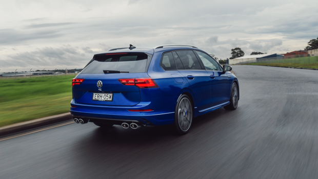 Volkswagen Golf R wagon 2022 rear driving