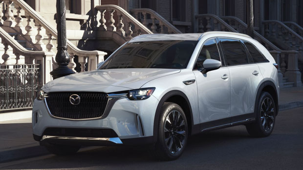 2023 Mazda CX-90 white front 3/4