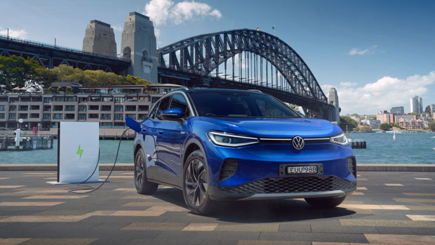 2024 Volkswagen ID4 front 3/4 charging