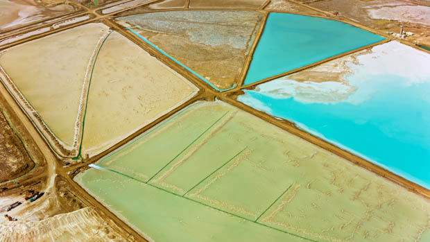 Lithium fields aerial photo