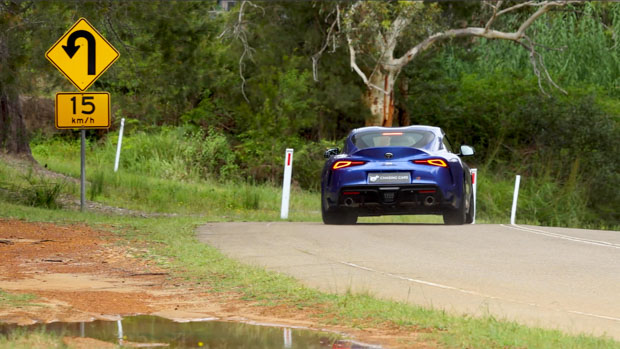 Toyota Supra GT manual 2023 driving rear