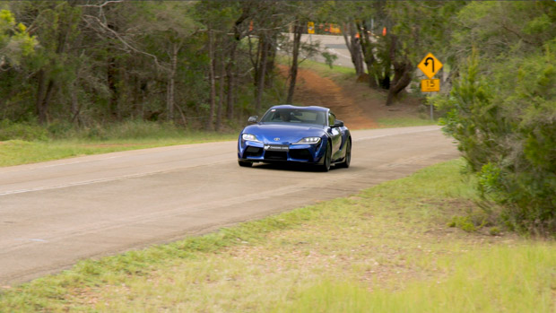 Toyota Supra GT manual 2023 driving rear 3/4