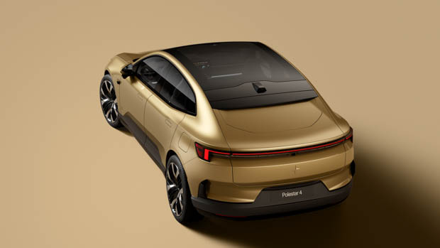 Polestar 4 rear 3/4 gold vehicle