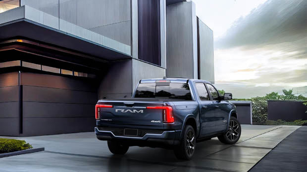 2023 Ram 1500 REV rear 3/4 near house